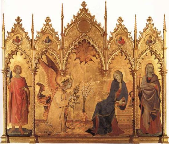  The Annunciation with SS.Ansanus and Margaret and Four Prophets